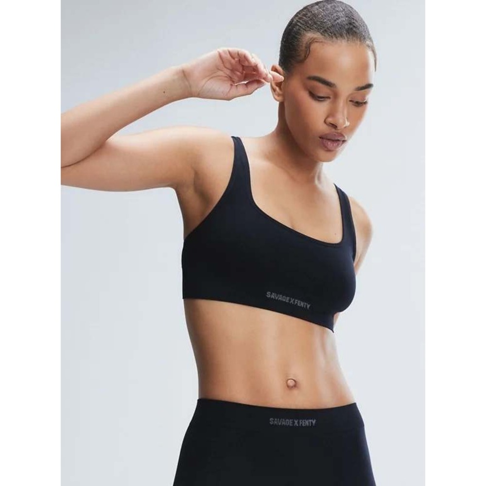 Savage X Fenty Women XL Black Seamless Adjustable Straps Bralette Sport Bra NWT